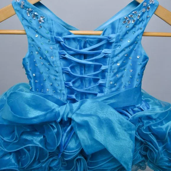 The Rain Kids Ocean Turquoise Bright Blue Cupcake Pageant Dress: Size 24 months The Rain Kids Ocean Turquoise Bright Blue Cupcake Pageant Dress: Size 24 months